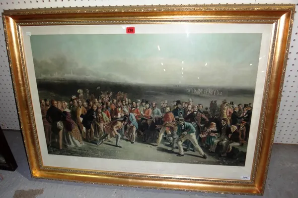 A modern reproduction of Charles E. Wagstaffe's engraving of Charles Lees' 1847 painting 'The Golfers'.