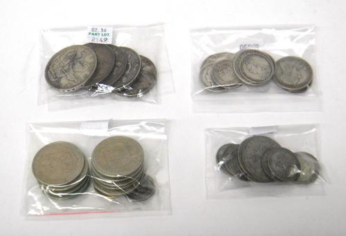 British coins, comprising; four crowns 1822, 1895, 1902 and 1935, a Victoria double florin 1890, a quantity of pre-1920 silver coins, comprising; six