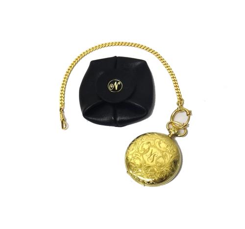 A gentleman's gold cased, keyless wind, hunting cased pocket watch, with a jewelled Swiss lever movement, the white enamelled dial with black Roman nu