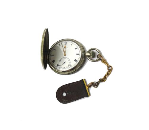 A gentleman's base metal cased, keyless wind, hunting cased Rolex pocket watch, with a jewelled lever movement detailed Rolex Lever Swiss Made, the si