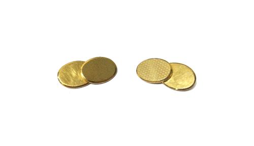 A pair of 9ct gold cufflinks, the oval backs and fronts having engine turned decoration, Birmingham 1968, weight 14.8 gms.