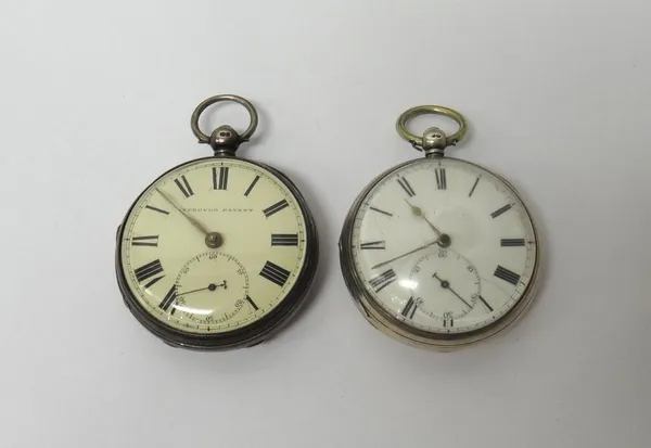 A gentleman's silver cased, key wind, openfaced pocket watch, the gilt fusee movement with a verge escapement, numbered to the back plate 1153, the en