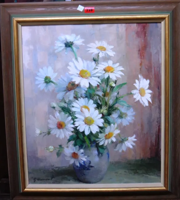 G. Danset (20th century), Still life of daisies, oil on canvas, signed.  Provenance: with Stacy Marks.