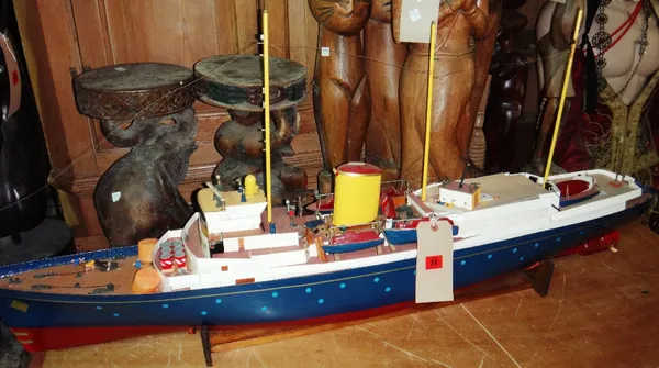 A 20th century scratch built model of a boat.