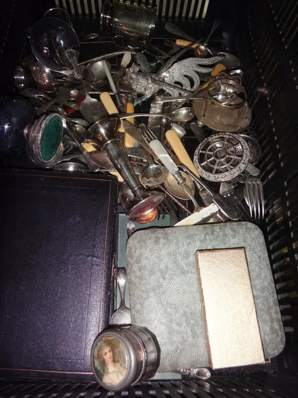 A small quantity of silver plated flatware and sundry.