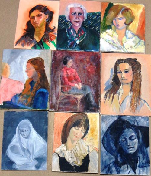 Gerald McKnight (20th century), a group of portrait and figurative subjects, oil on canvas or canvasboard. (qty)