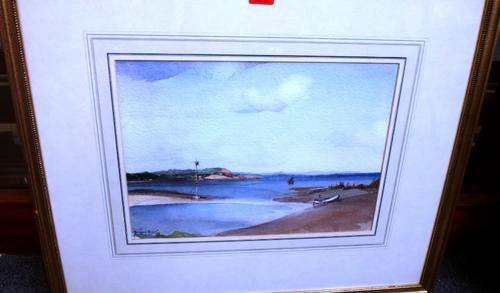 Francis Russell Flint (1915-1977), Estuary scene, watercolour, signed and dated 1948, 27cm x 38cm. DDS