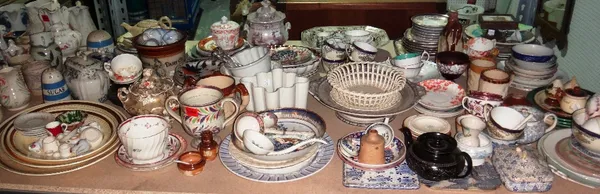 A large quantity of assorted 19th century and later dinner and tea wares, assorted makers and patterns.