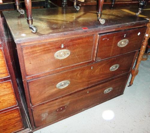 A 19th century mahogany chest of two short and two long drawers.