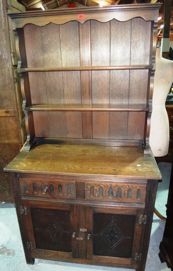 A 20th century oak small dresser.