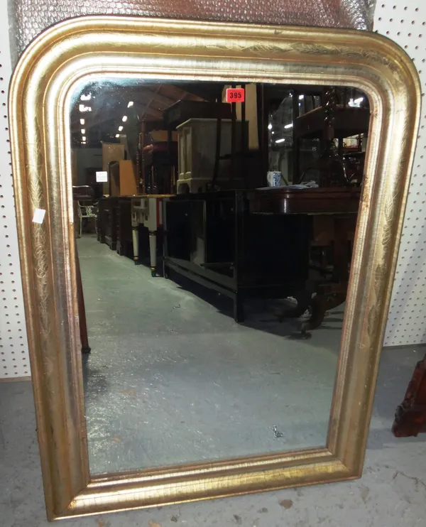 A Victorian gilt overmantel mirror.
