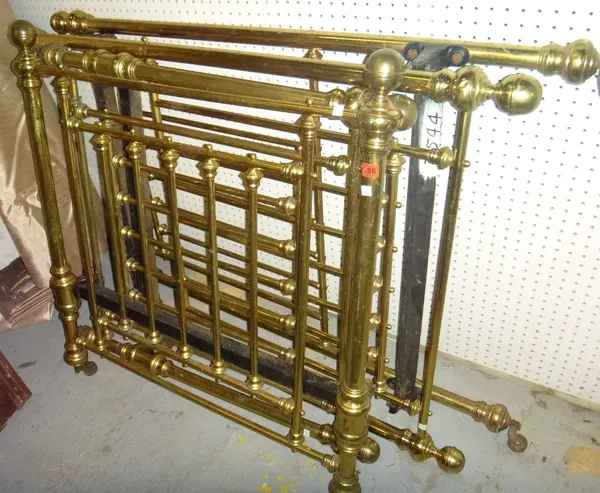 Two pairs of Victorian brass single bed ends.
