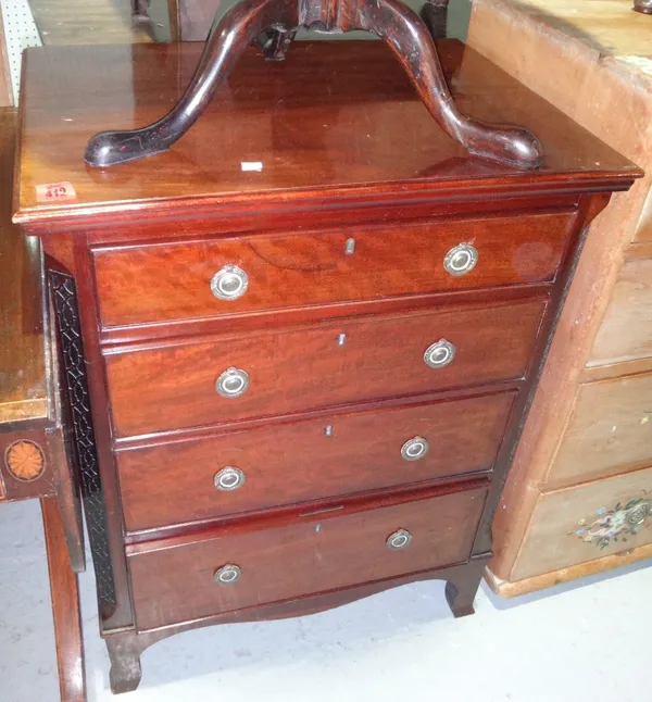 A 19th century mahogany chest of four graduated drawers.