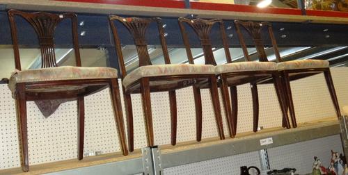 A set of four mahogany dining chairs and a balloon back chair (5).