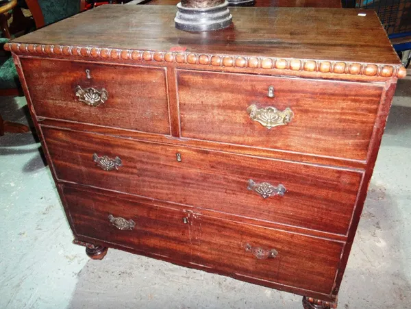 A 19th century mahogany chest of two short and two long drawers.