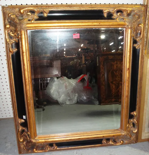 A 20th century gilt framed rectangular mirror.