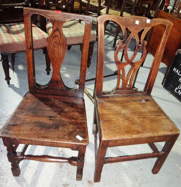 A group of three 18th century dining chairs (3).