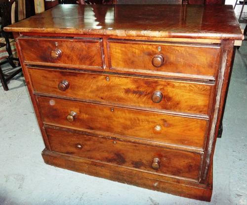 A 19th century mahogany chest of two short and three long drawers.