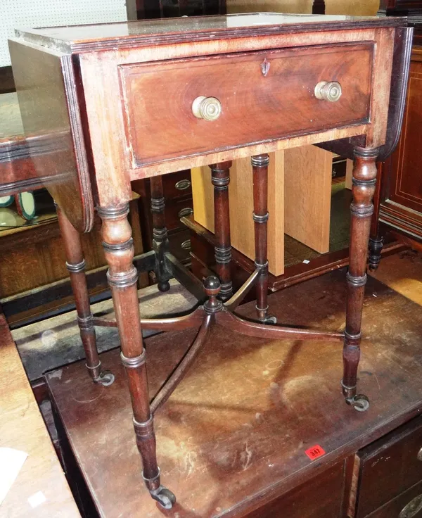 A Regency mahogany drop flap work table.