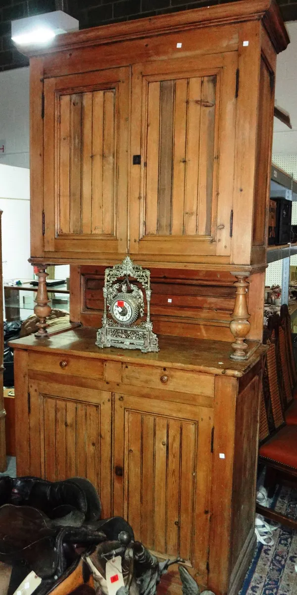 A 19th century pine dresser.