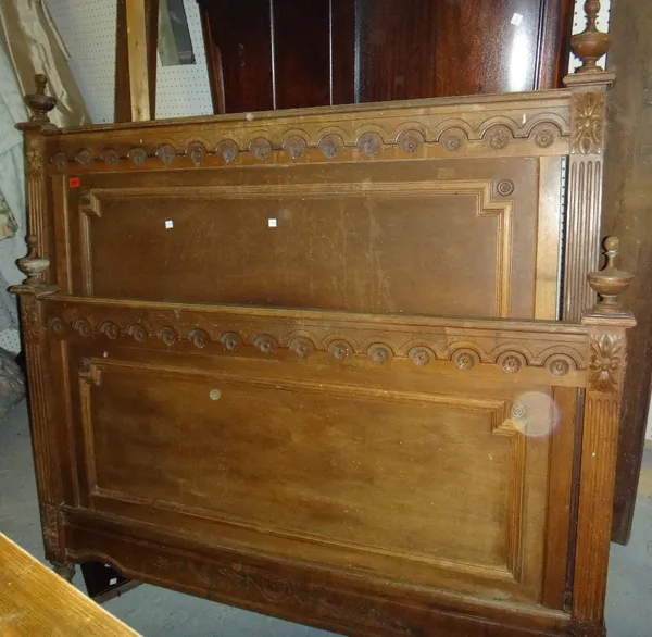 A 20th century oak framed double bed.