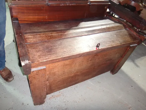 A 19th century Continental lift top trunk.