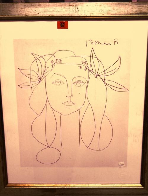 After Pablo Picasso, Head study of a girl, limited edition Giclee print.