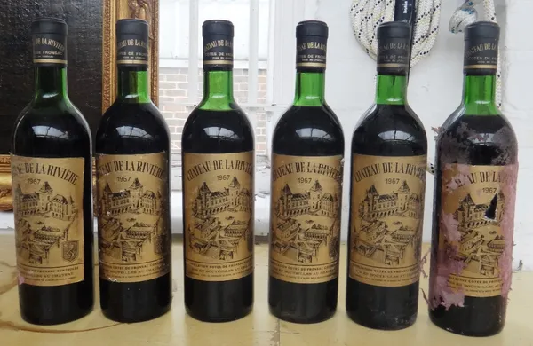 Twelve bottles of 1967 Chateau de la Riviere Fronsac. (12)