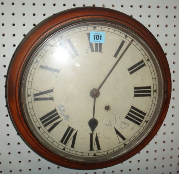 A 19th century mahogany circular wall clock.