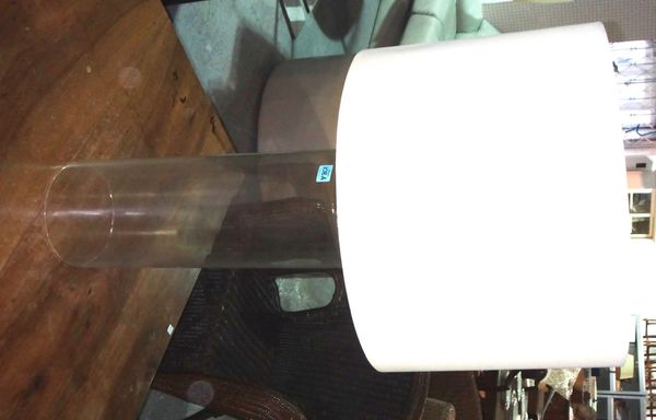 A 20th century cylindrical glass table lamp.