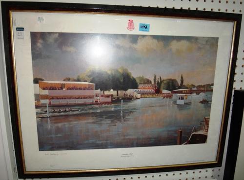 A collection of prints and engravings to include;three various prints of boating, an engraving of the Royal Hospital Greenwich from Blackwall Reach an