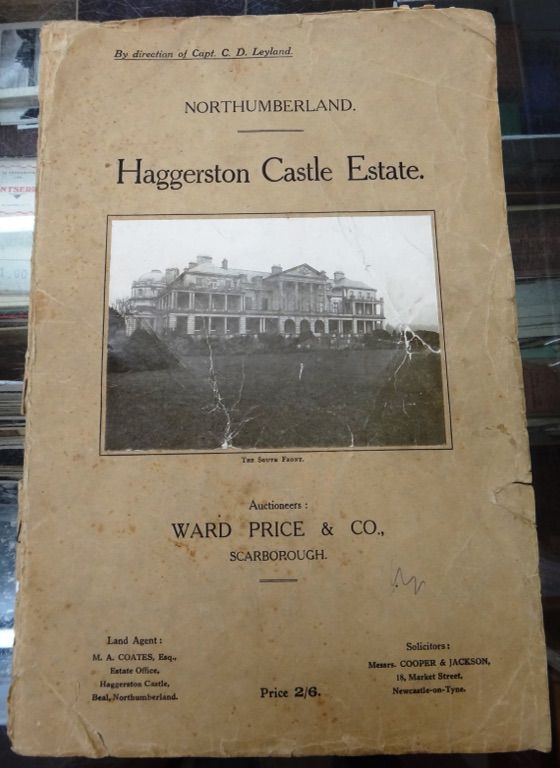 HAGGERSTON CASTLE ESTATE, Beal, Northumberland  . . .  illustrated particulars of sale  . . .  14 photo. views, large coloured & folded map & folded p