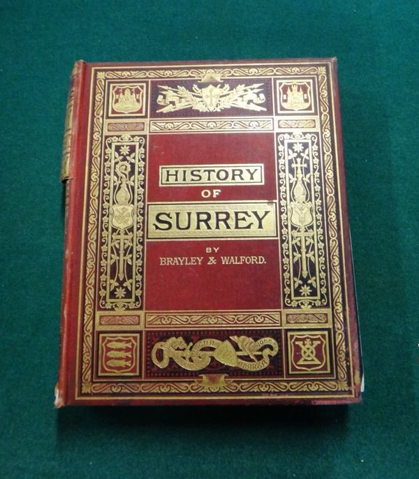 BRAYLEY (E.W.)  A Topographical History of Surrey.  (2nd edition), revised & edited by Edward Walford, 4 vols. engraved pictorial vignette & printed t