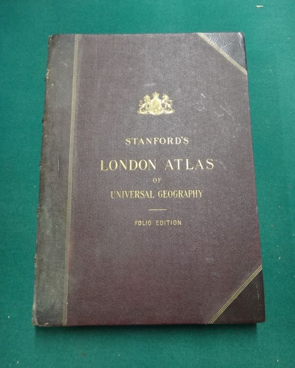 STANFORD'S LONDON ATLAS OF UNIVERSAL GEOGRAPHY.  (2nd edition), second issue, revised and enlarged. 100 coloured maps (mostly d-page); original maroon