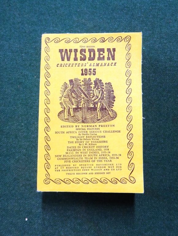 WISDEN CRICKETERS' ALMANACK,  1945 & 1947-1959 (i.e. 14 vols.) photo. illus. & adverts.; original limp linen bindings (save 1947 in the original brown