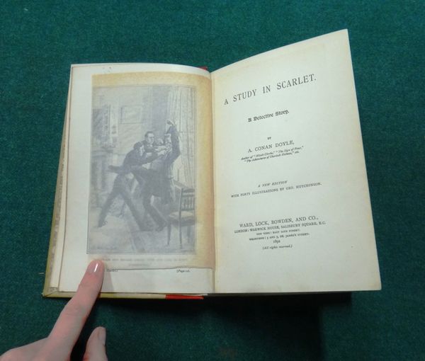 DOYLE (A.C.)  A Study in Scarlet: a detective story.  new edition. frontis., 11 full-page & num. other text illus. (by Geo. Hutchinson); half title &