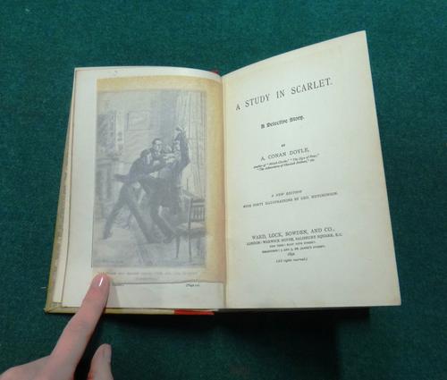 DOYLE (A.C.)  A Study in Scarlet: a detective story.  new edition. frontis., 11 full-page & num. other text illus. (by Geo. Hutchinson); half title &