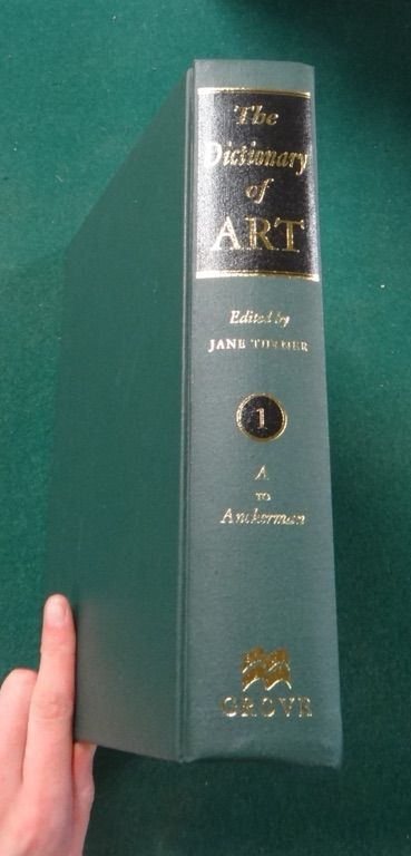 GROVE'S DICTIONARY OF ART,  34 vols. reprinted with minor corrections. many illus., gilt cloth, roy. 8vo. Macmillan, 1988.  *  general editor Jane Tur