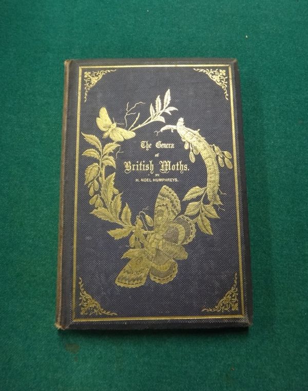 HUMPHREYS (H.N.)  The Genera of British Moths  . . .  First Edition, 2 vols. 62 hand-coloured plates, original gilt-pictorial cloth, g.e., sm. folio.