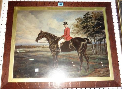 An overpainted print of John Percival on Pigeon 1882.