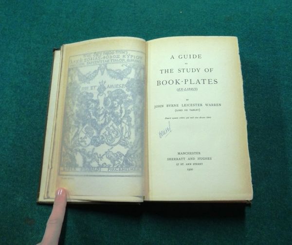 BOOKS About BOOKS  -  a small miscellany.  *  includes Warren's 'A Guide to the Study of Bookplates' (1900).