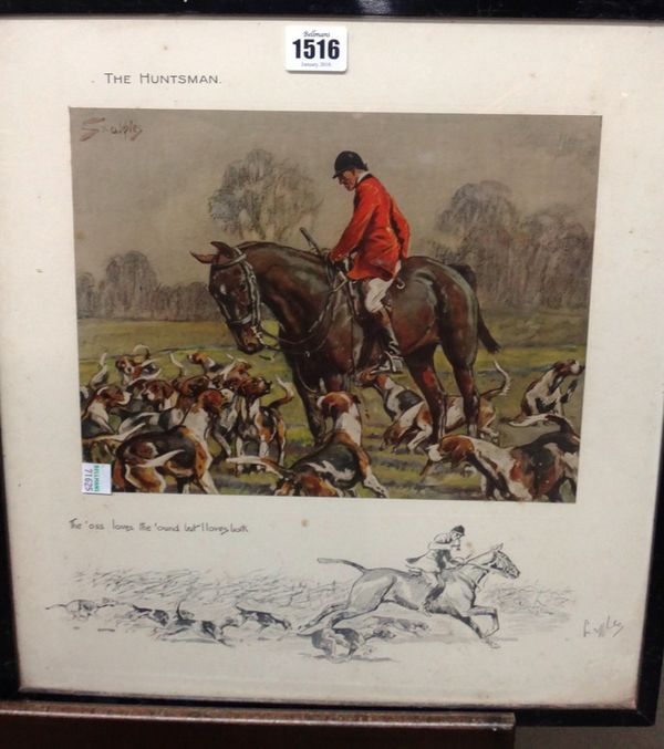 'Snaffles' (Charles Johnson Payne 1884 - 1967), The Huntsman, colour print, signed in pencil, 39cm x 36cm. DDS