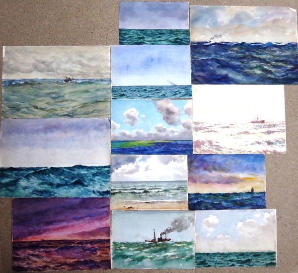 Alexander Brantingham Simpson (fl.1904-1931), Seascapes, a group of twelve watercolours, all unframed, various sizes.(12)