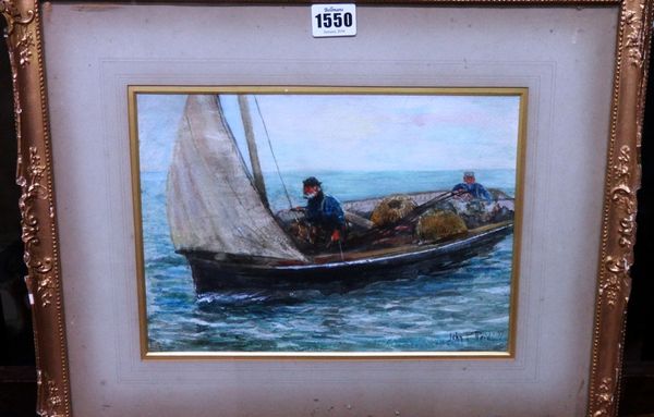 John Robertson Reid (1851-1926), A fishing boat, watercolour, signed and dated '07, 20cm x 28cm.