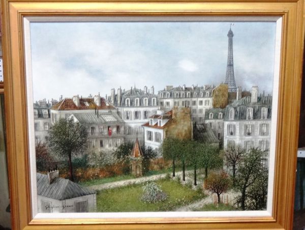 Maurice Ghiglion-Green (1913-1989), Jardin de Paris, oil on canvas, 49cm x 60cm. DDS  Illustrated
