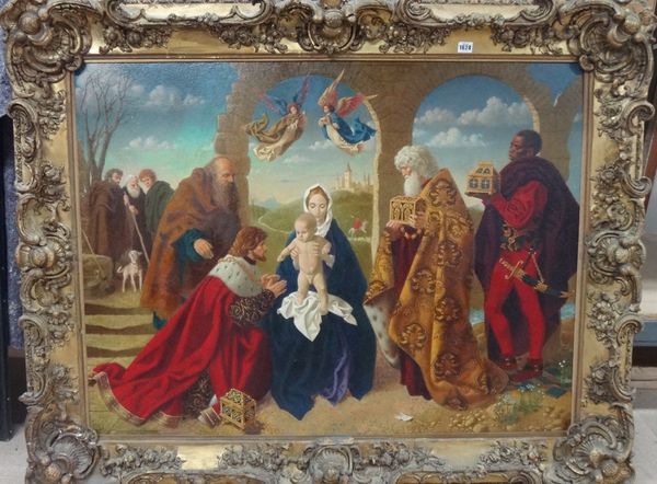 William Sawyer (20th century), The Adoration of the Magi, oil on board, 85cm x 113cm. DDS  Illustrated