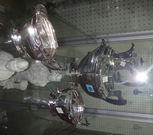 A four piece plated tea service.