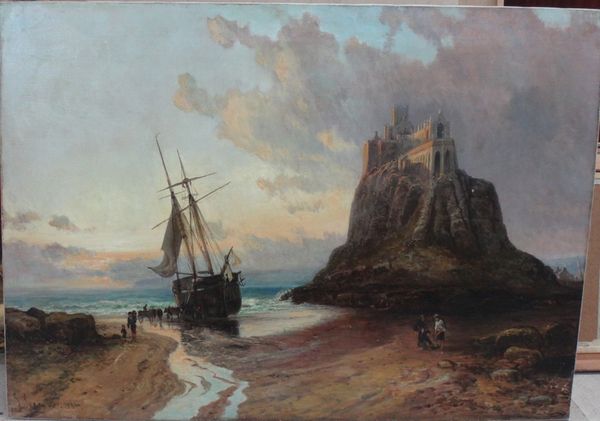 John Syer (1815-1885), St Michaels Mount, oil on canvas, signed and dated 1880, 75cm x 106cm.  Illustrated