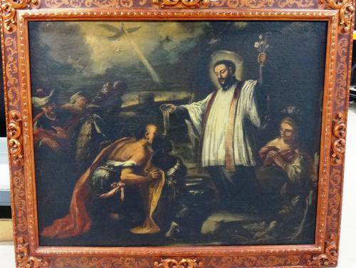 North Italian school, 17th century, St Francis Xavier, oil on canvas, 92cm x 116.5cm.  Illustrated
