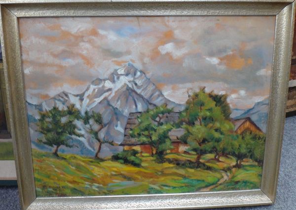 Emmerich Dichtel (1889-1959), Dead Mountains with the Peak Great Friel, oil on board, signed and dated 5.52, 38cm x 51cm. DDS